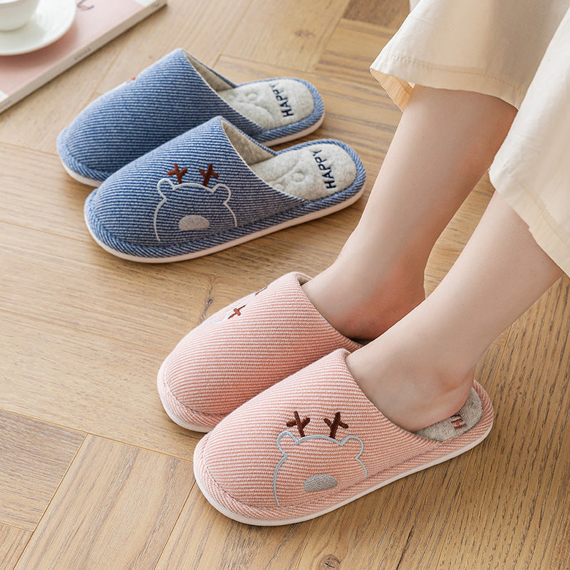 Linen Couple Slippers