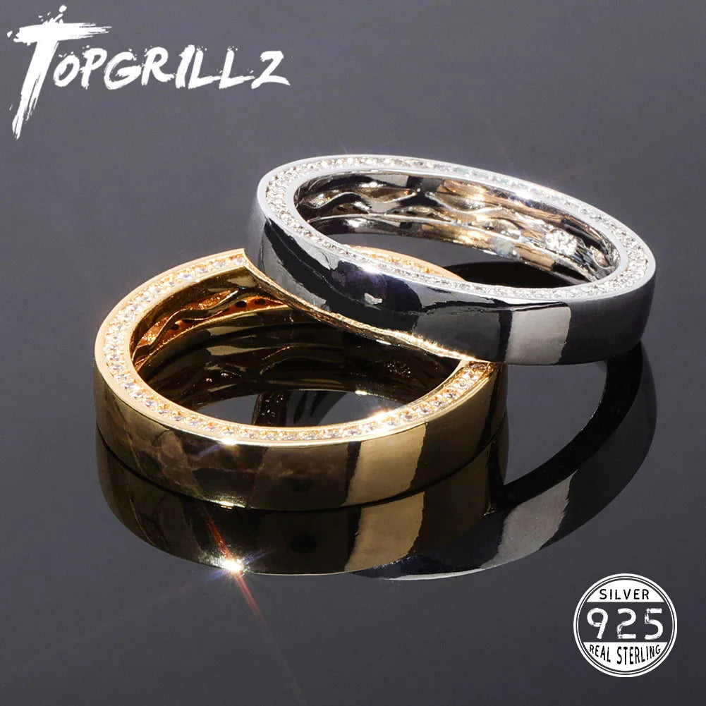 TOPGRILLZ 925 Sterling Silver Couple Rings