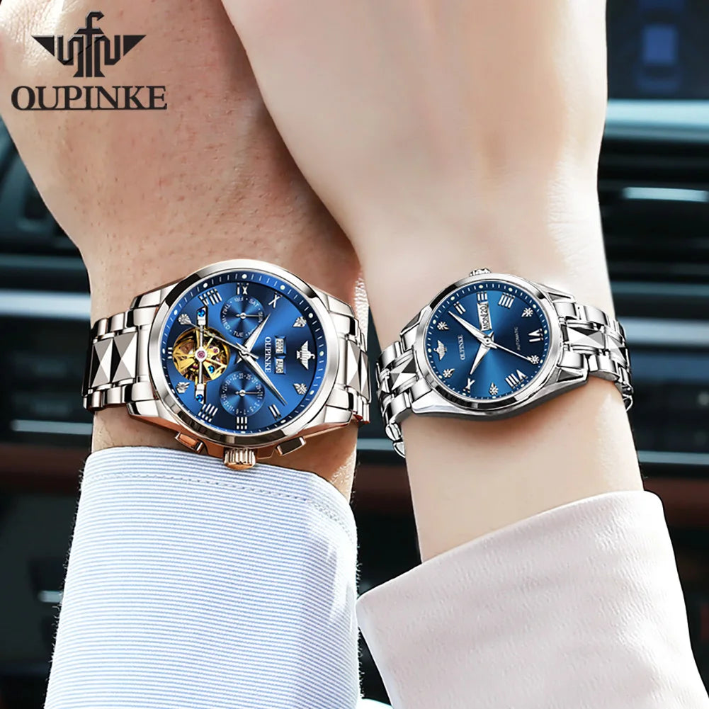 OUPINKE Luxury Automatic Mechanical Couple Watches – Waterproof Pair