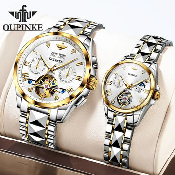 OUPINKE Tourbillon Luxury Couple Watches – Automatic Mechanical Pair