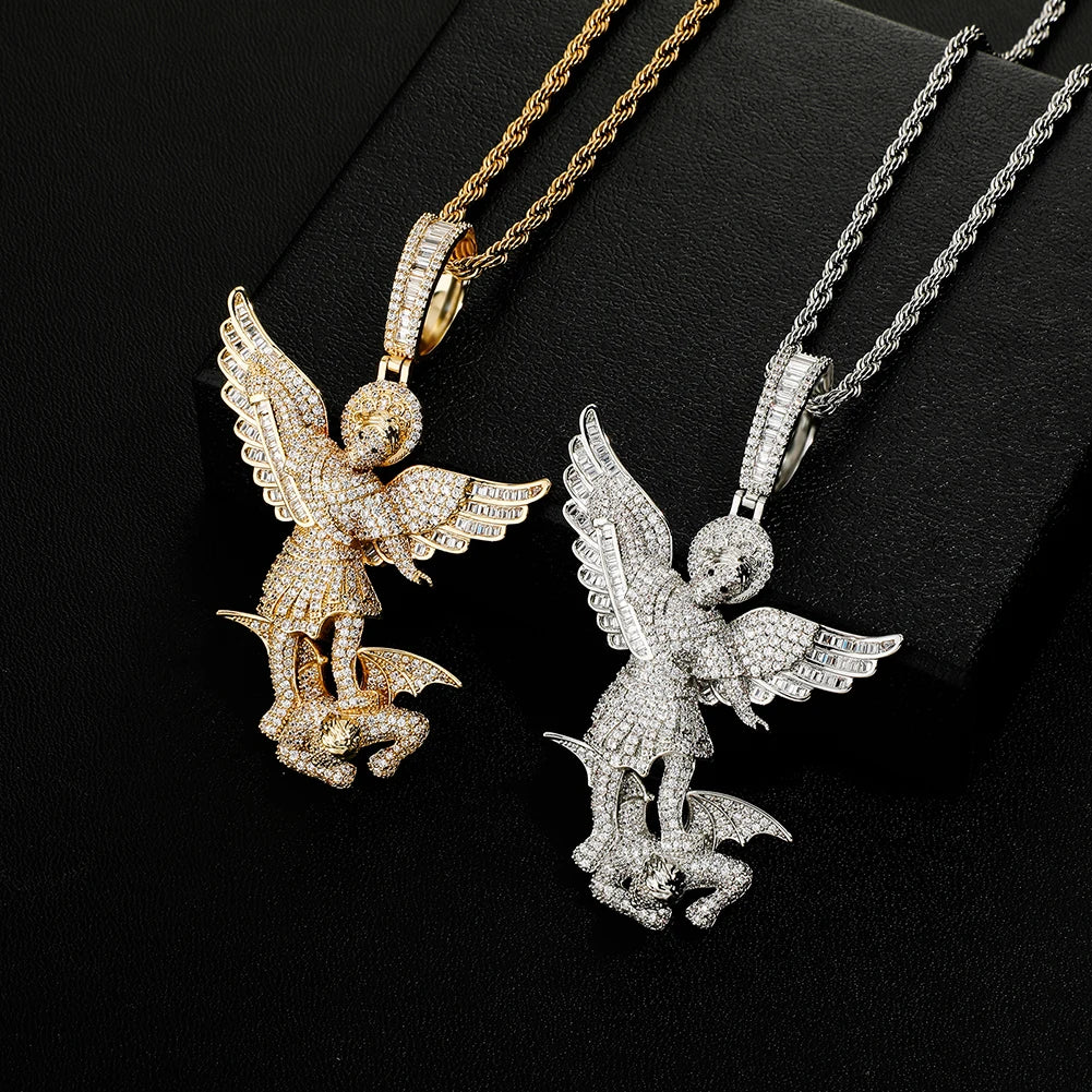 TOPGRILLZ St. Michael Archangel Pendant couple Necklace