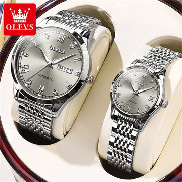 OLEVS Automatic Couple Watches – Luxury Mechanical, Roman Numerals