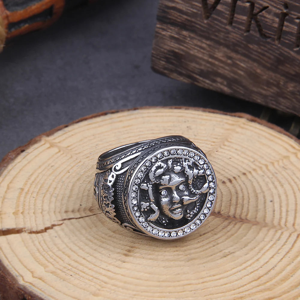 Medusa Stainless Steel Ring – Greek Mythology Hip Hop Biker Jewelry for Couples