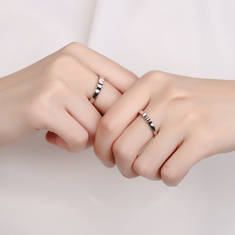 Minimalist Silver Couple Ring