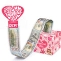 Happy valentines surprise gift box with cash