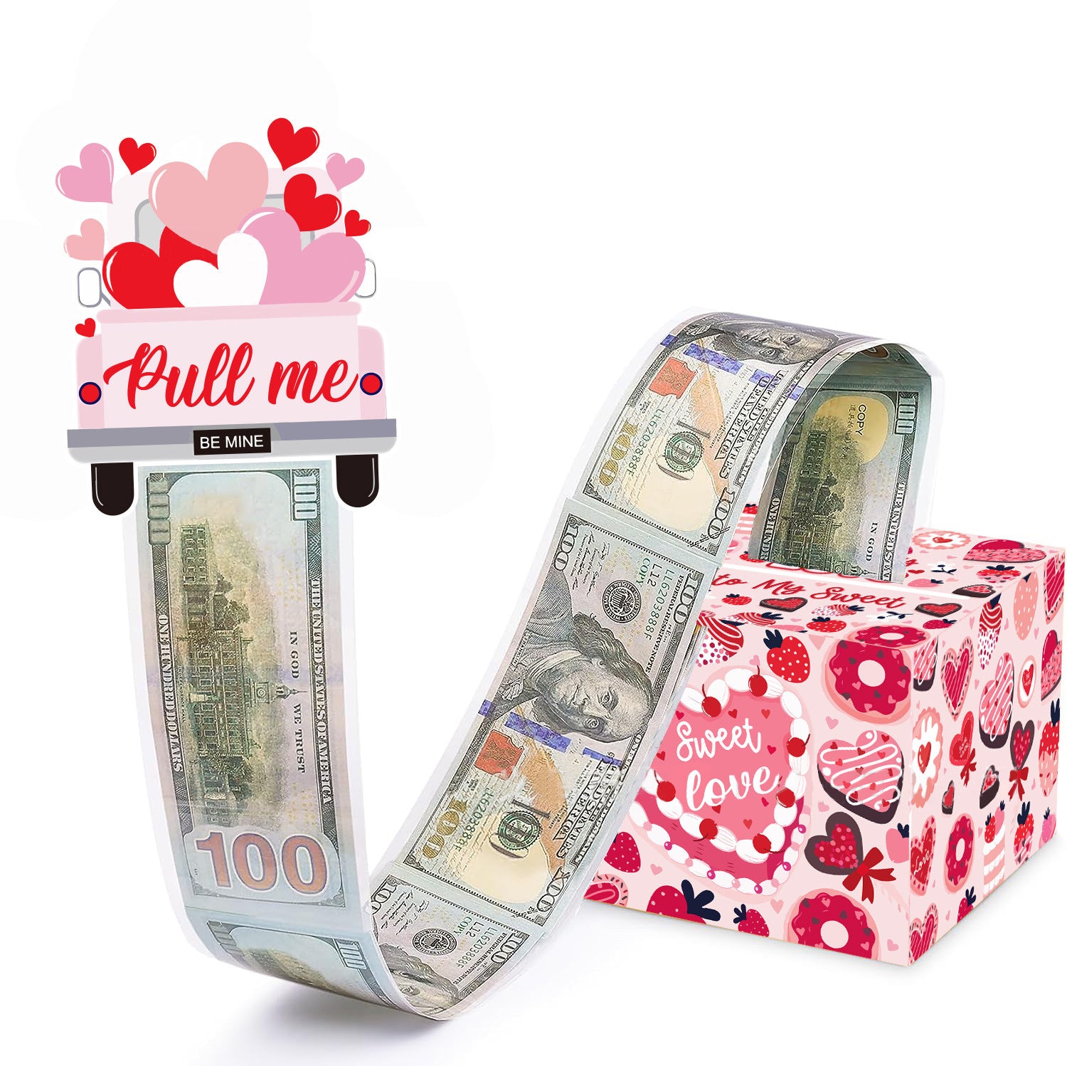 surprise love gift box with cash